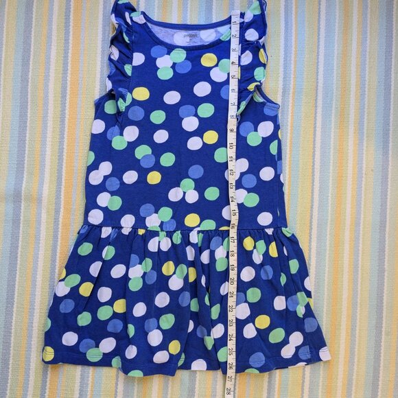 Gymboree Blue knit polka dot dress size Medium - Picture 3 of 9